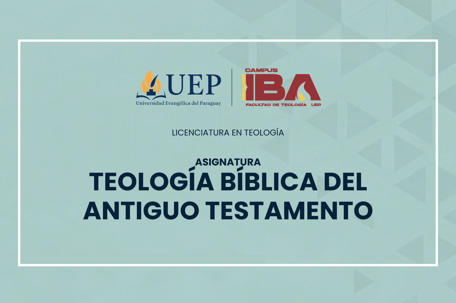 TEOLOGÍA BÍBLICA DEL ANTIGUO TESTAMENTO