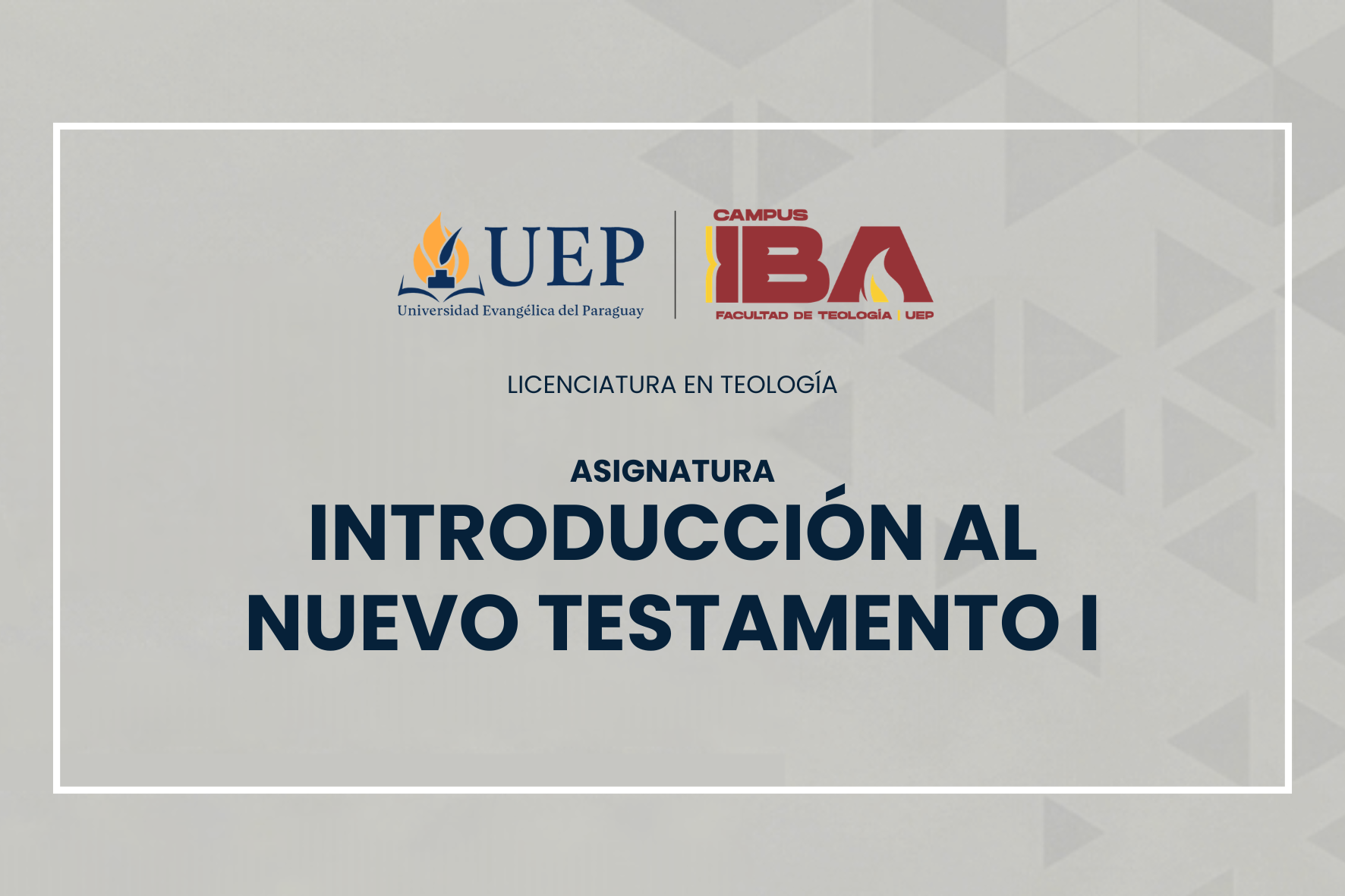INTRODUCCIÓN AL NUEVO TESTAMENTO I