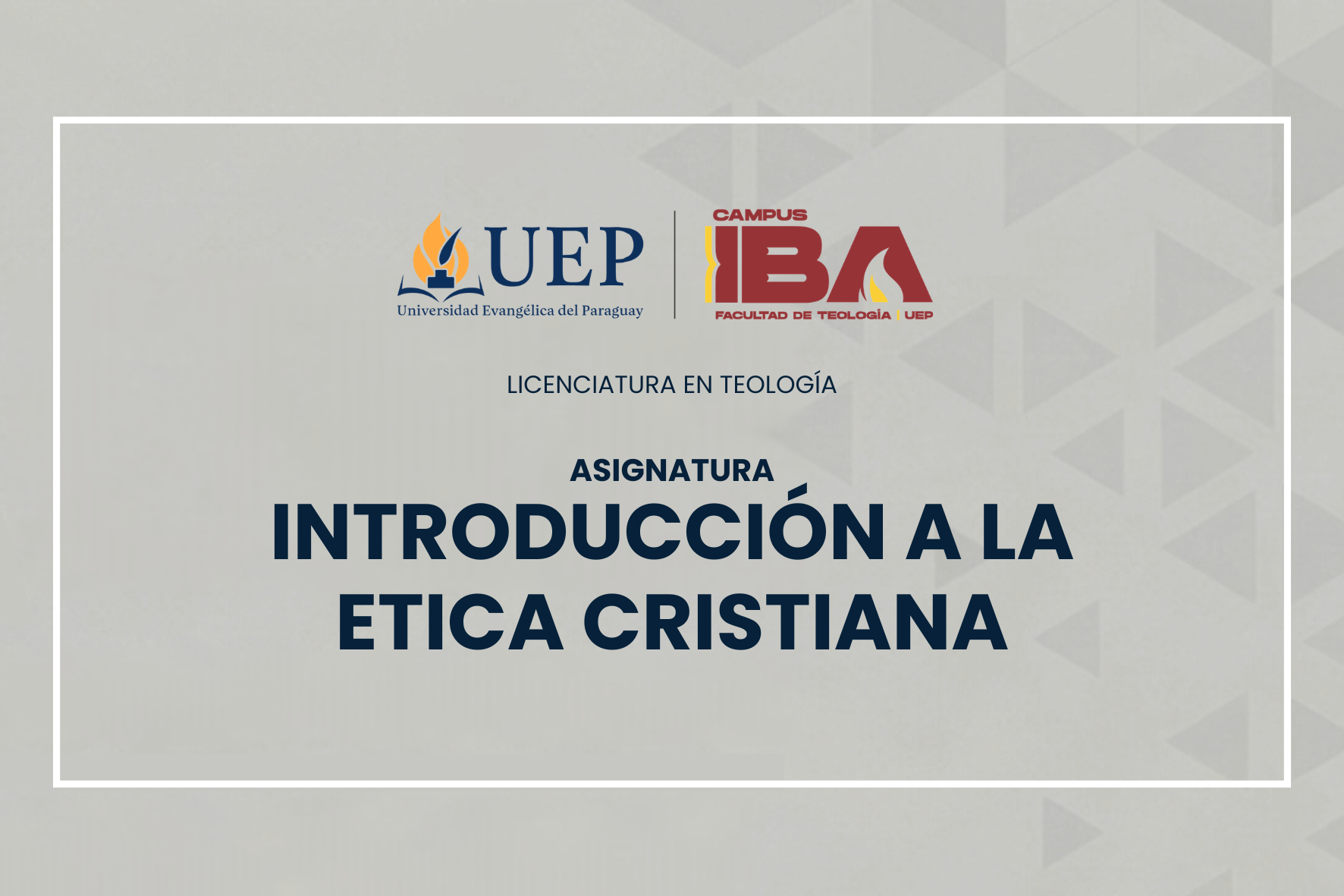 INTRODUCCION A LA ETICA CRISTIANA