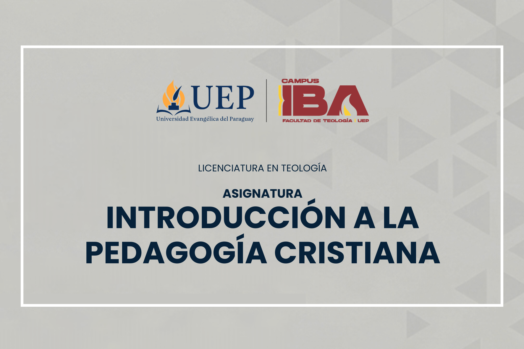 INTRODUCCION A LA PEDAGOGIA CRISTIANA