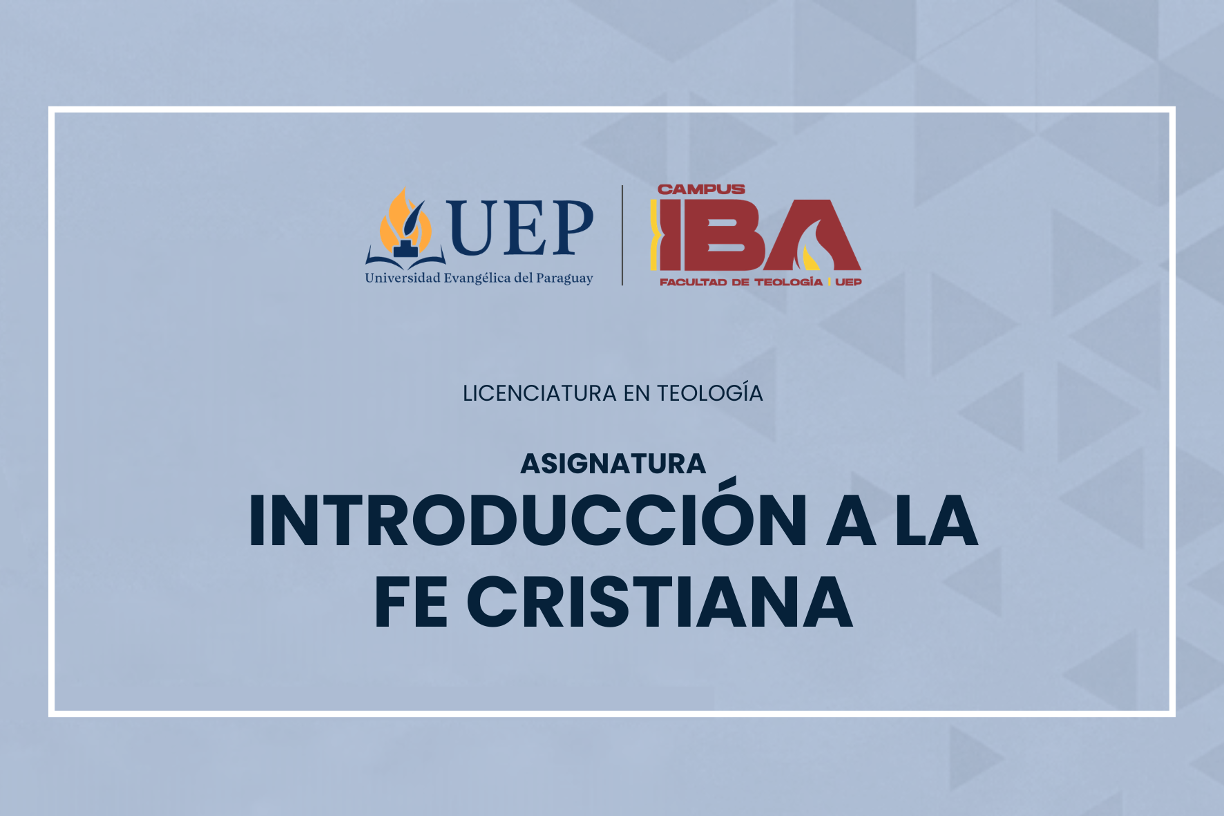 INTRODUCCIÓN A LA FE CRISTIANA